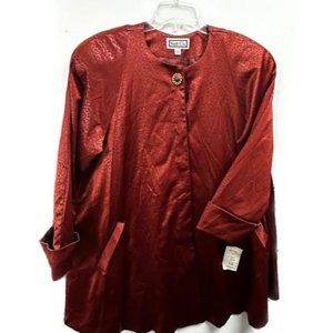 NWT Vintage Suit Co. Maroon Jacket Women's Size 14 Shoulder Pads. Poly/Nylon